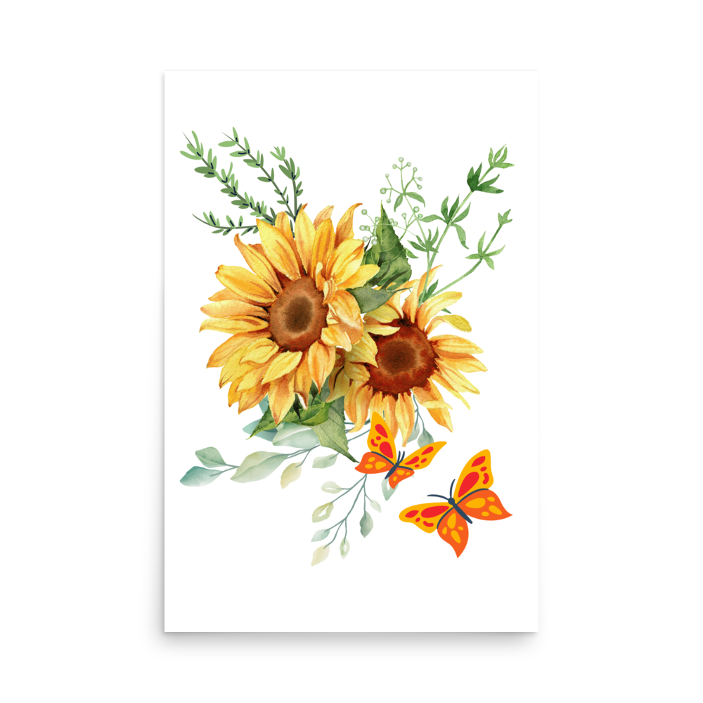 Sunflower Delight Matte Paper Poster