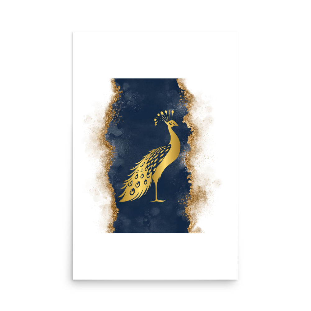 Peacock Twilight Matte Paper Poster