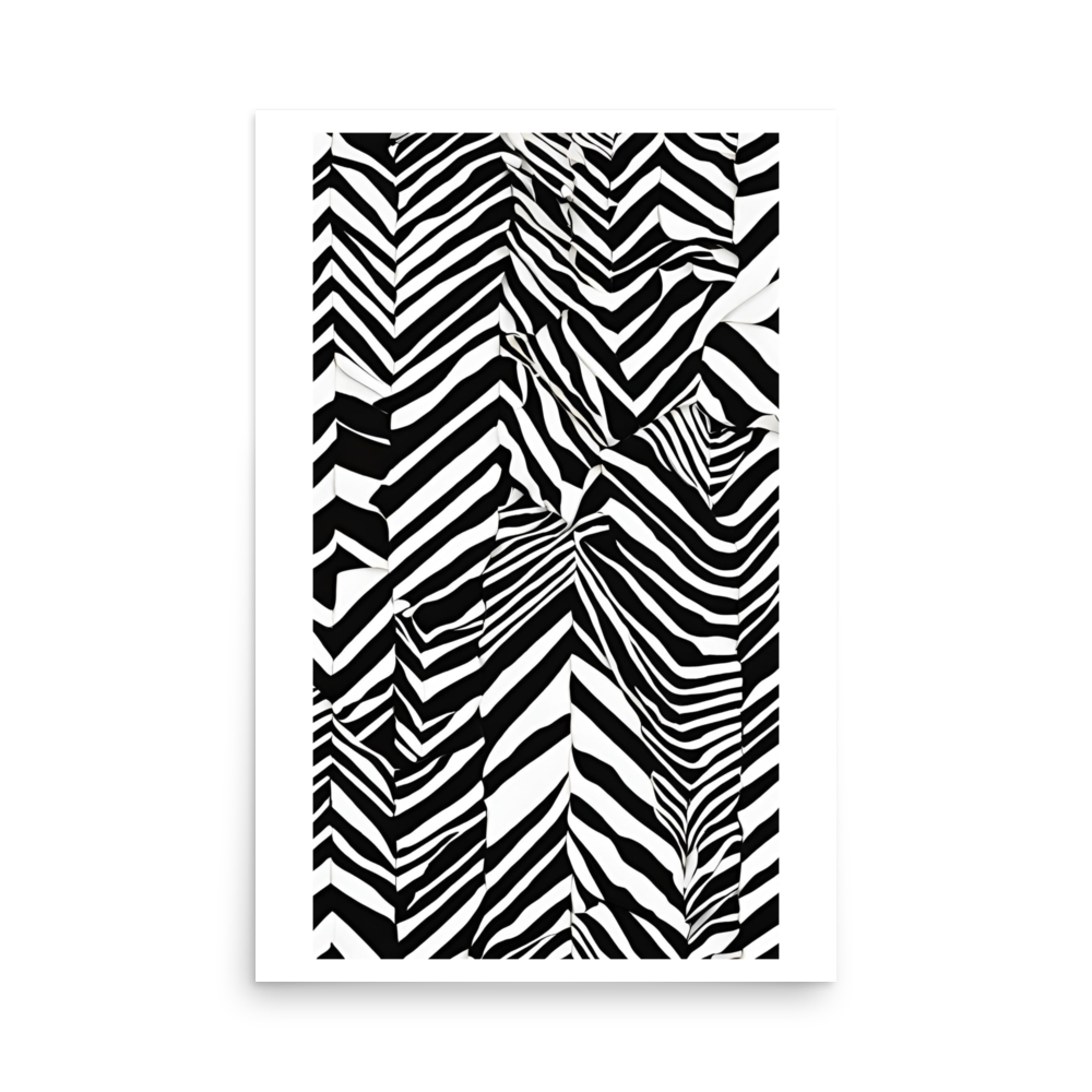 Abstract Black & White Matte Paper Poster