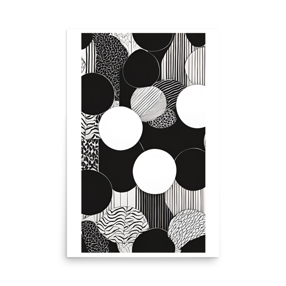 Abstract Black & White Matte Paper Poster