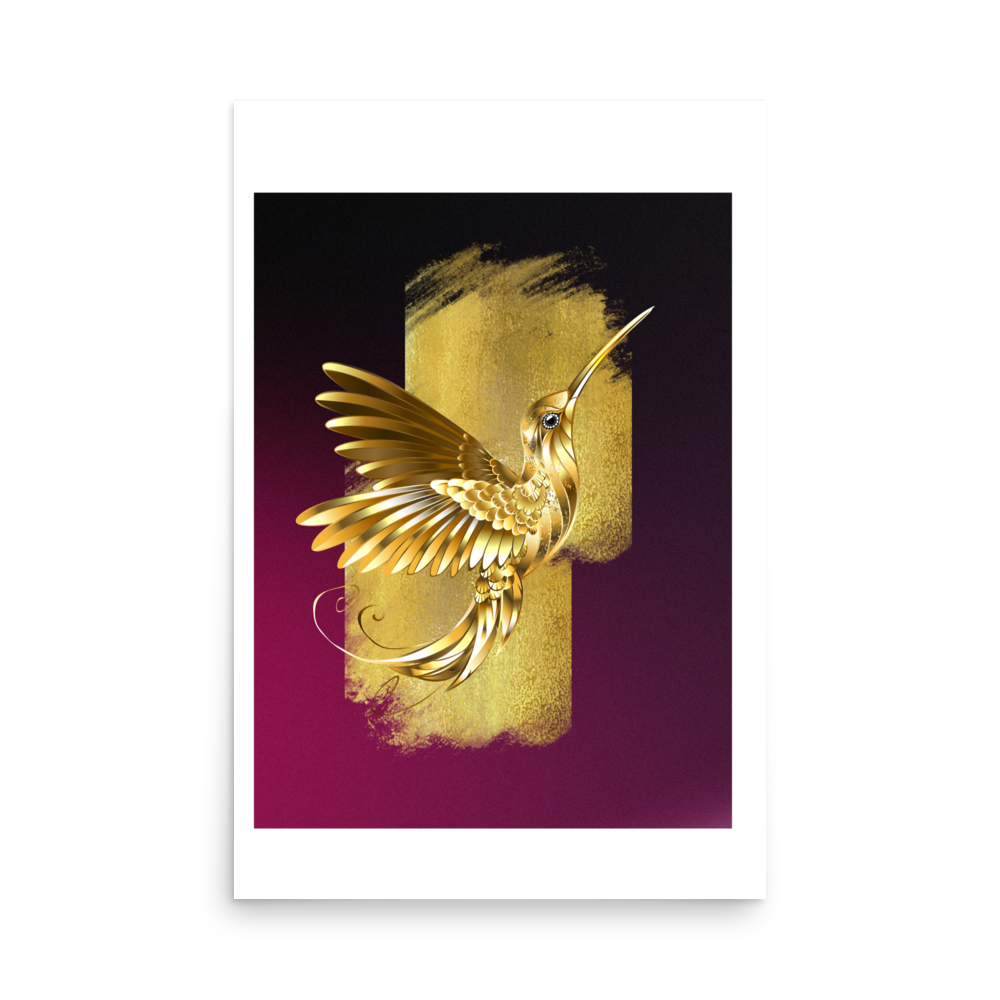 Glam Hummingbird Photo Paper Poster