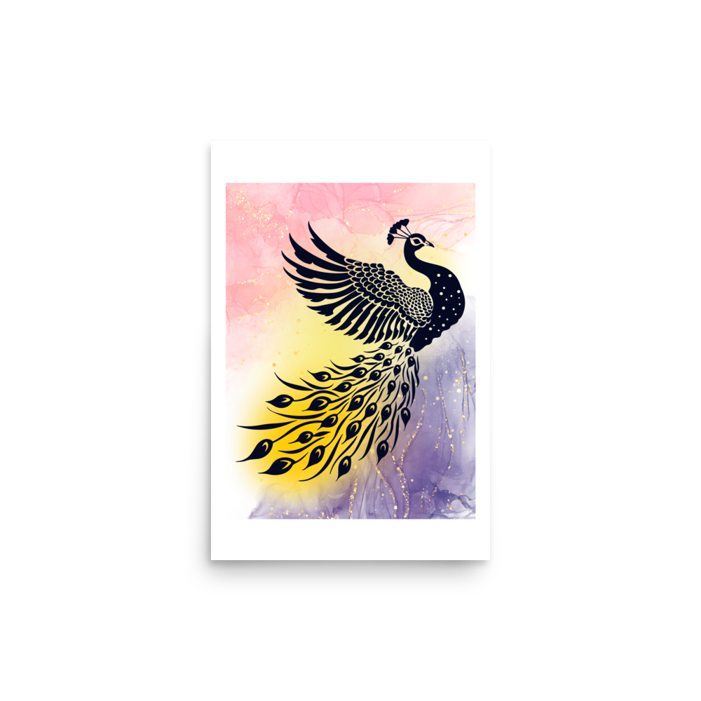 Peacock Splendor Matte Paper Poster