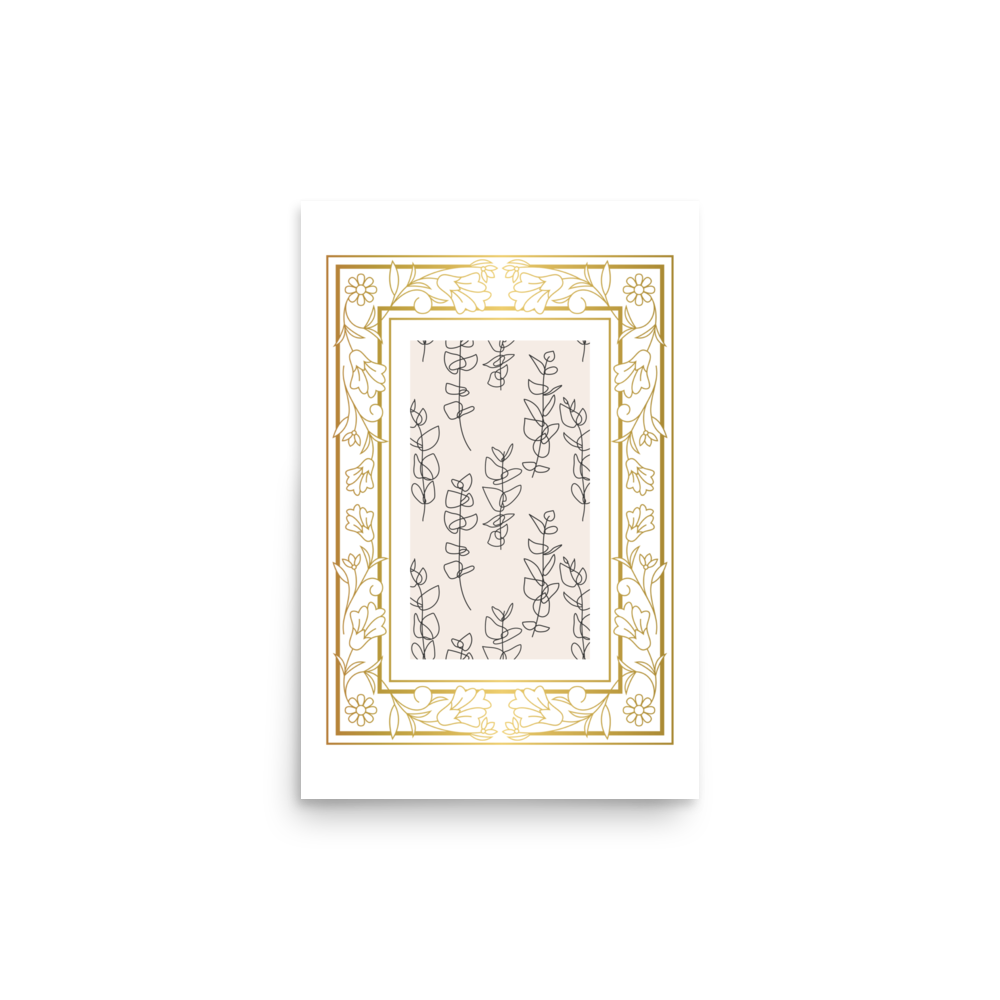 Flower Stems Line Art Matte Paper Poster