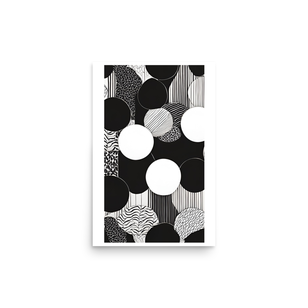 Abstract Black & White Matte Paper Poster