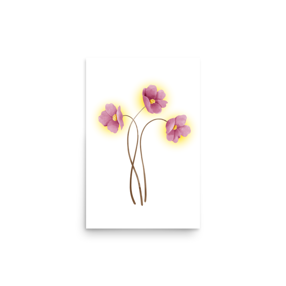 Minimalistic Flowers Matte Paper Poster