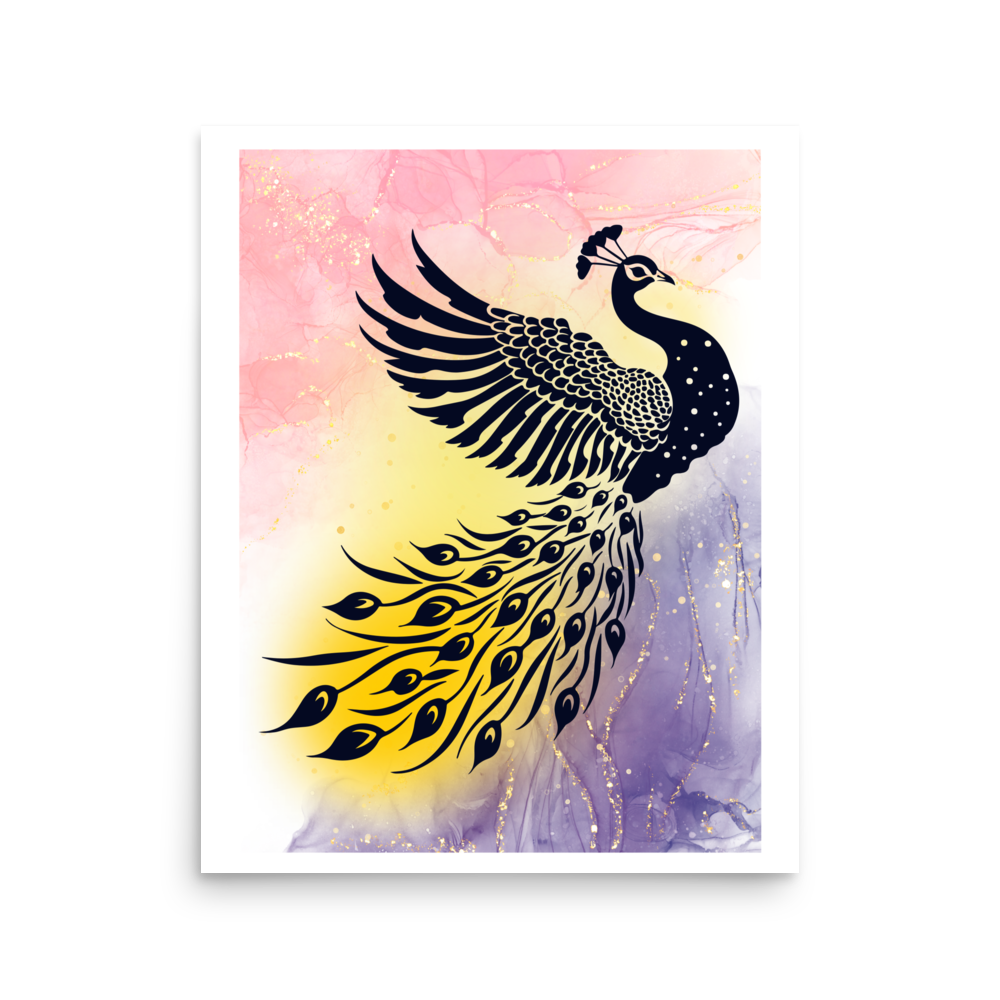 Peacock Splendor Matte Paper Poster