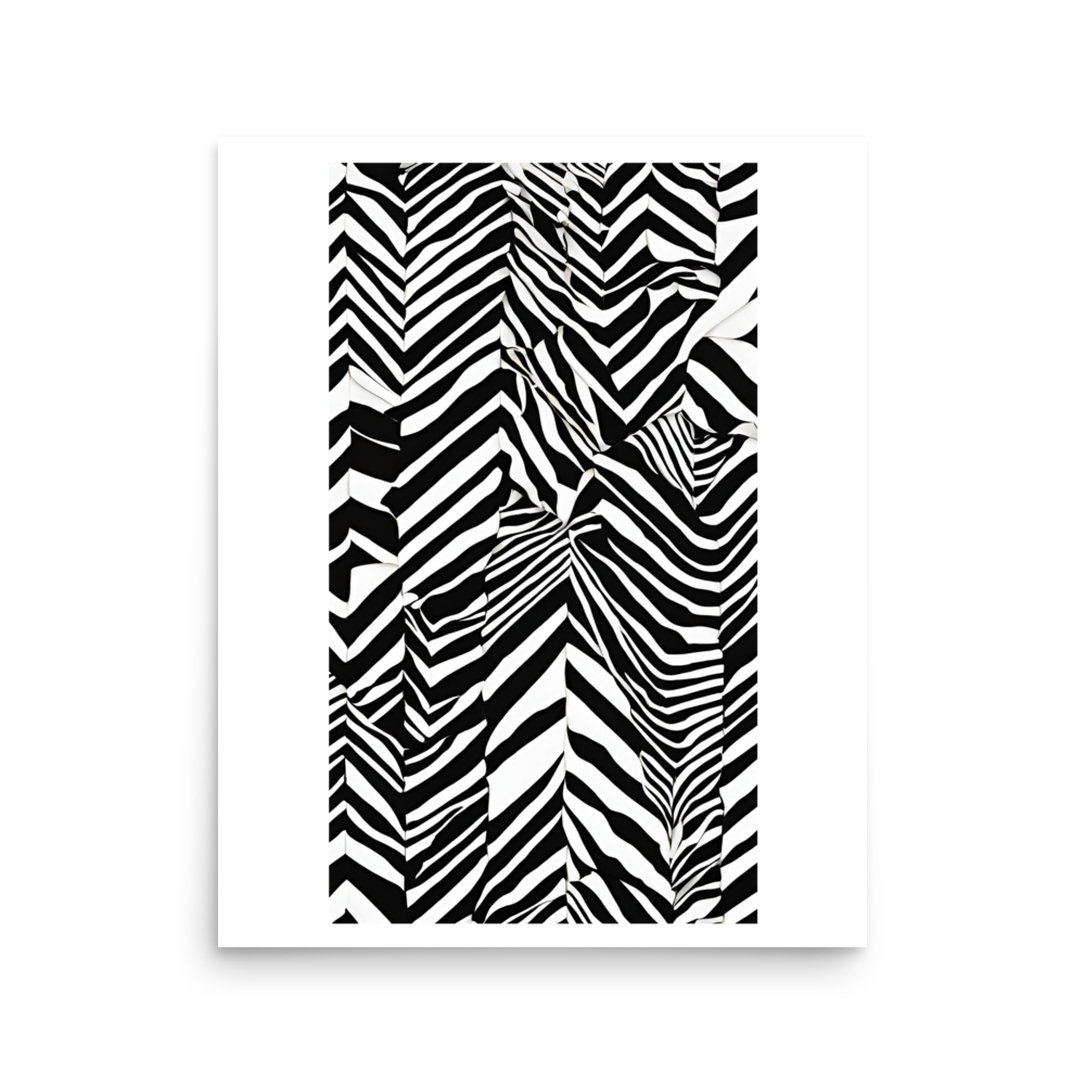 Abstract Black & White Matte Paper Poster