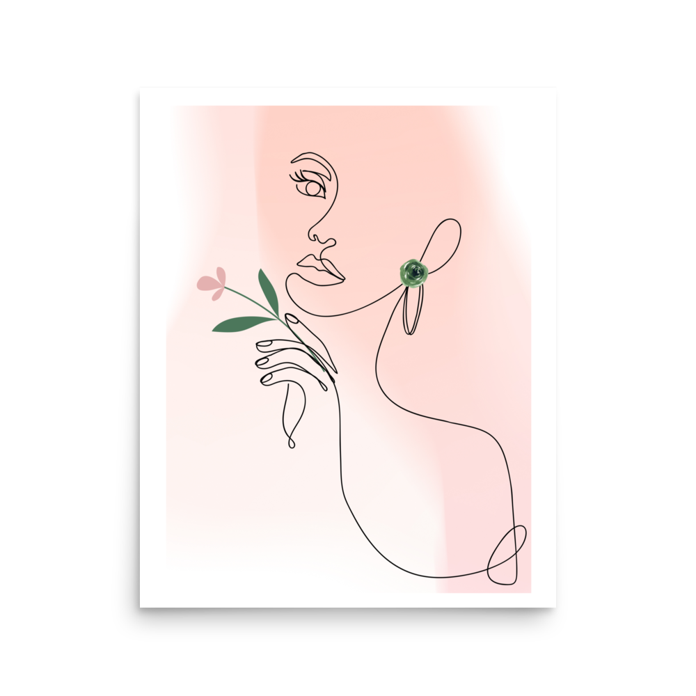 Lady Line Art Matte Paper Poster