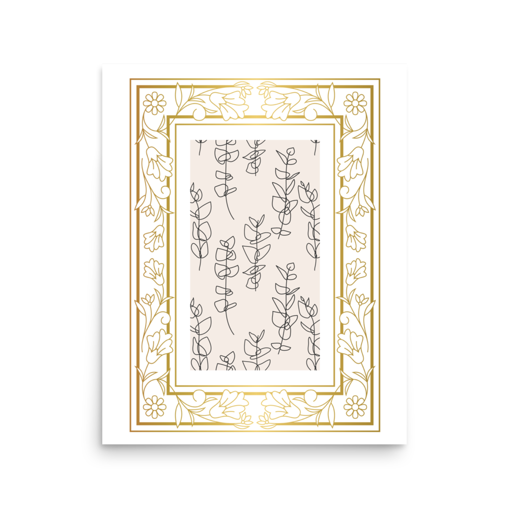 Flower Stems Line Art Matte Paper Poster