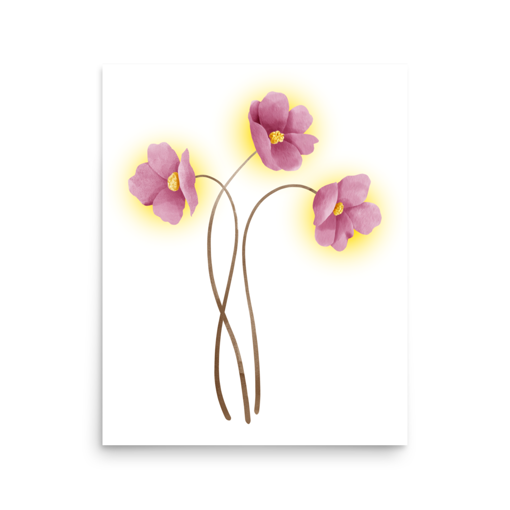 Minimalistic Flowers Matte Paper Poster