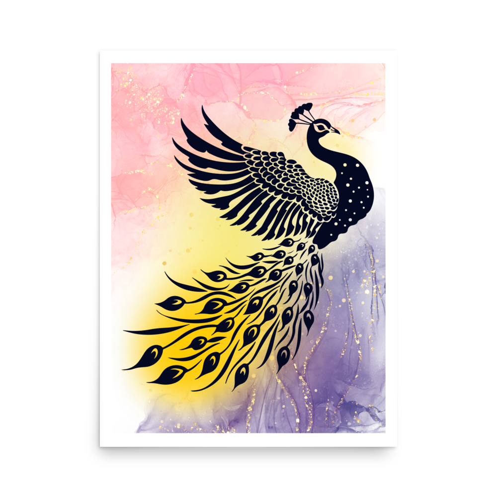 Peacock Splendor Matte Paper Poster