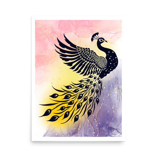 Peacock Splendor Matte Paper Poster