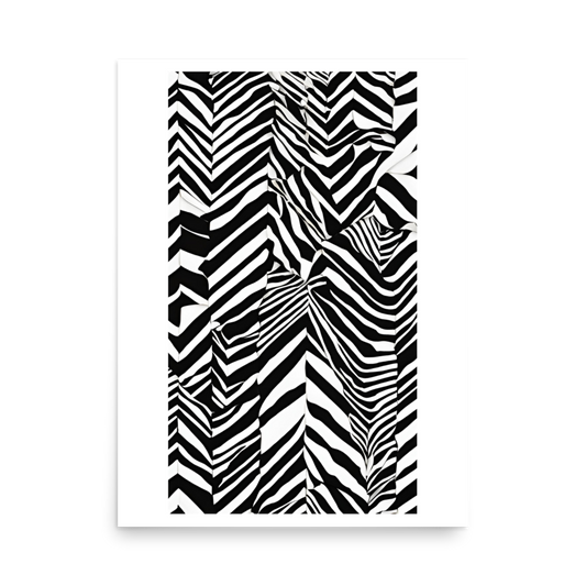 Abstract Black & White Matte Paper Poster