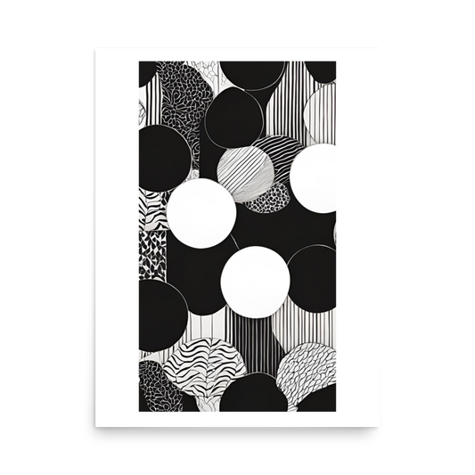 Abstract Black & White Matte Paper Poster