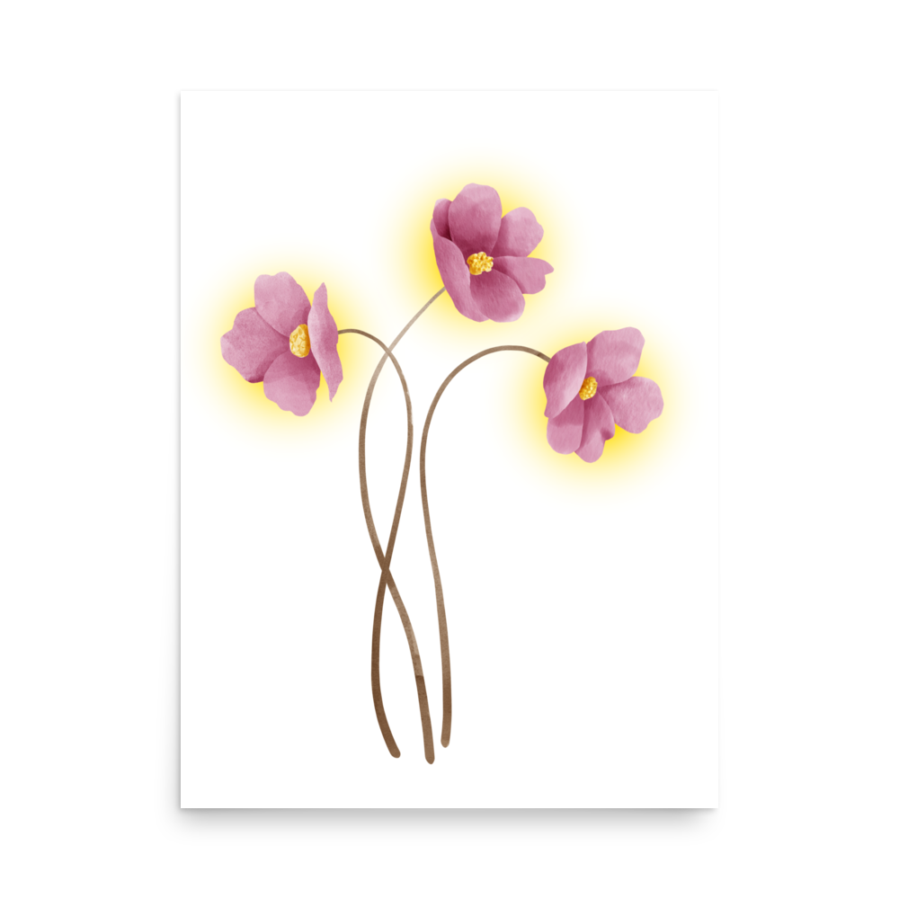 Minimalistic Flowers Matte Paper Poster