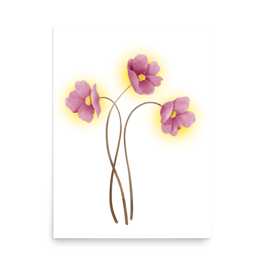 Minimalistic Flowers Matte Paper Poster