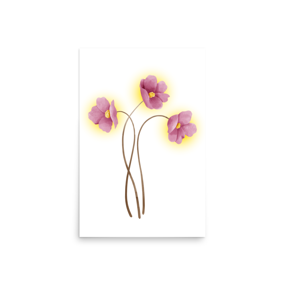 Minimalistic Flowers Matte Paper Poster