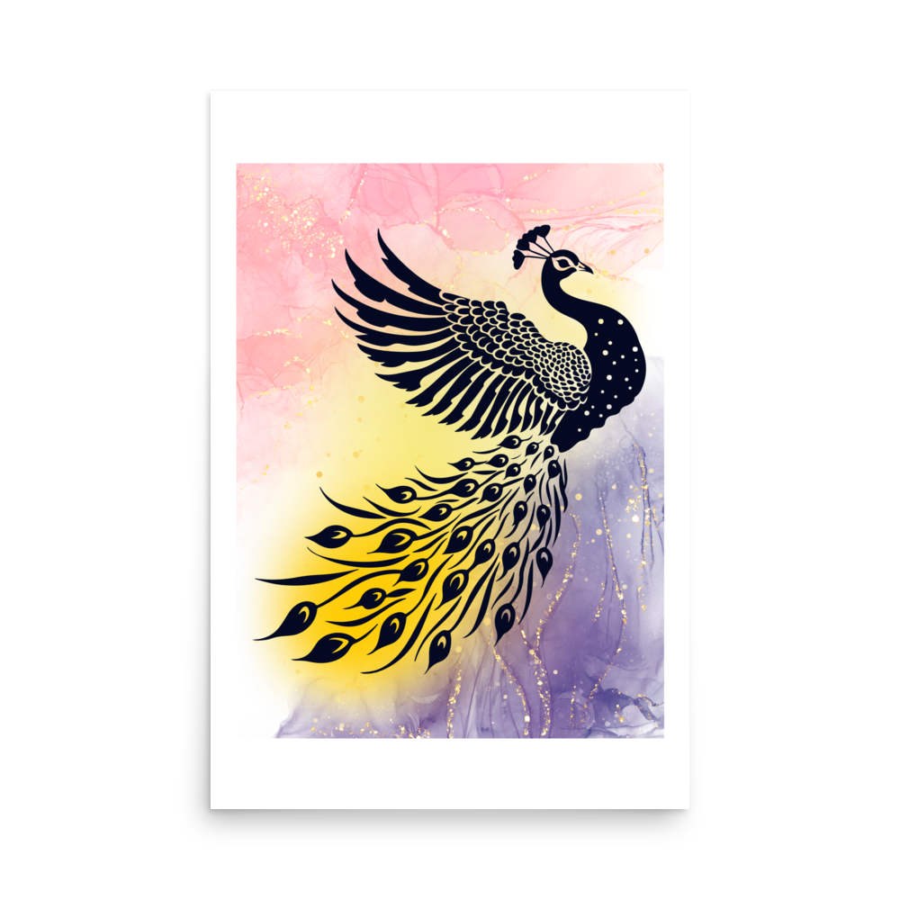 Peacock Splendor Matte Paper Poster