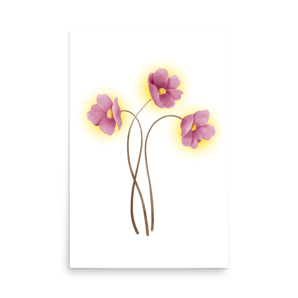 Minimalistic Flowers Matte Paper Poster