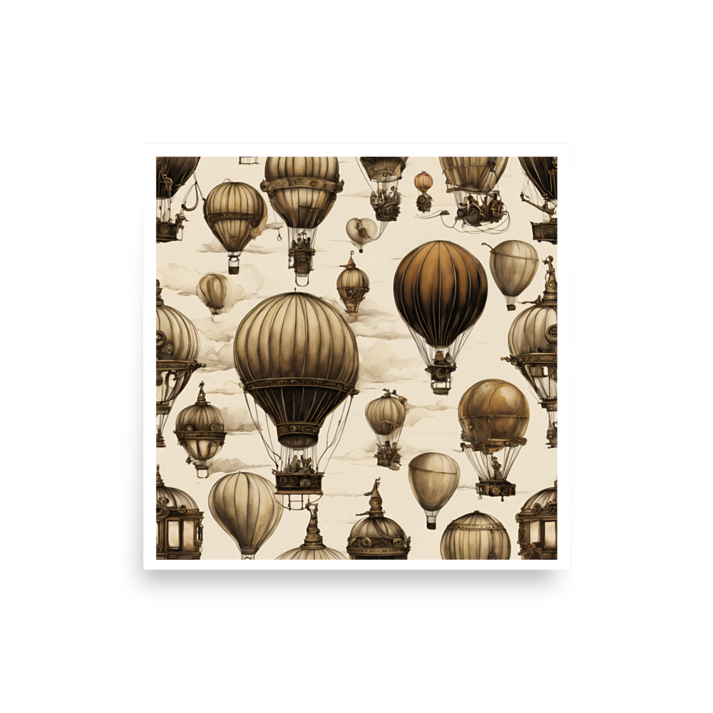 Vintage Hot Balloon Photo Paper Poster