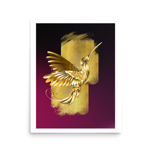 Glam Hummingbird Photo Paper Poster