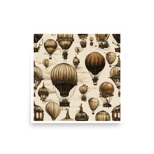 Vintage Hot Balloon Photo Paper Poster